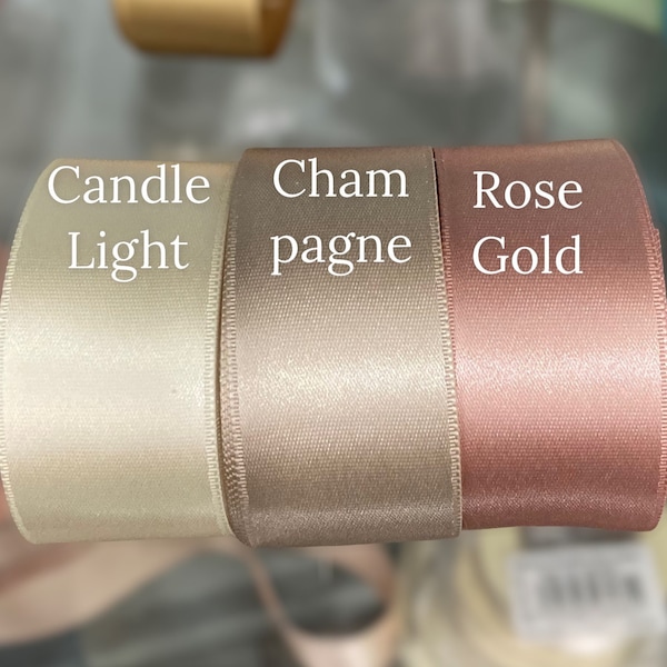 Rose Gold Satin Ribbon Double Sided Luxurious Quality Satin Weddings, Invitations, Sashes Crafts, Apparel, Headbands Dusty Rose By the Yard