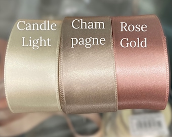 Champagne Satin Ribbon, Double Sided, Bridal Wedding Sash