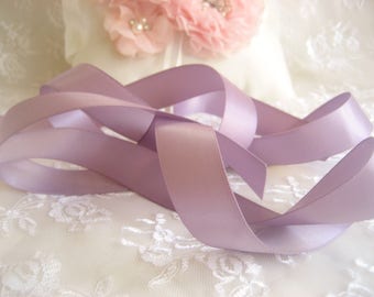 Lilac Satin Ribbon Double Sided  High Quality Lavender Satin Ribbon Wedding Ribbon, Invitations, Sashes,  Crafts, Apparel,  By the Yard