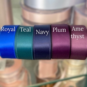 Ruban de satin bleu royal double face luxueux Satin de qualité pour les mariages, les invitations, les ceintures, l’artisanat, les vêtements, par cour