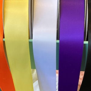 Halloween Ribbon Satin Ribbon Double Sided High Quality Satin By the Yard Orange White Black and Purple
