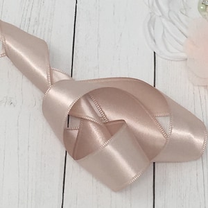 Pink Champagne Ruban de satin Ballet Rose Double Face Satin de haute qualité par yard