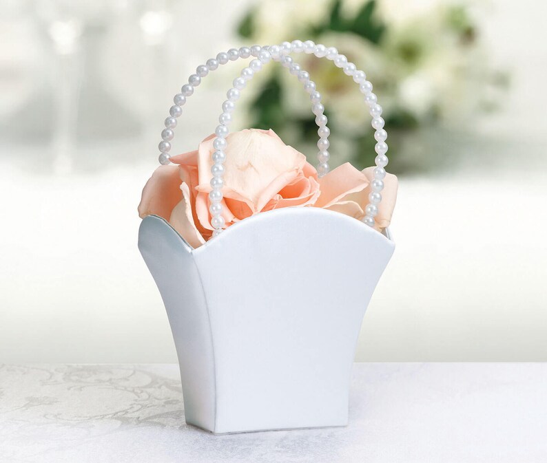 Flower Girl Basket Diy Medium White Satin Or Make Your Own Wedding Supplies Ivory