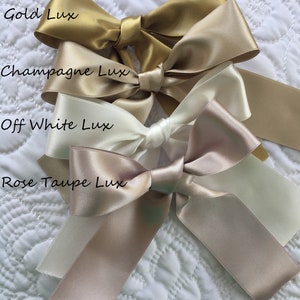 Champagne Ribbon Double Sided High Quality Satin Weddings, Invitations, Sashes, DIY, Apparel, Headbands By the Yard image 9
