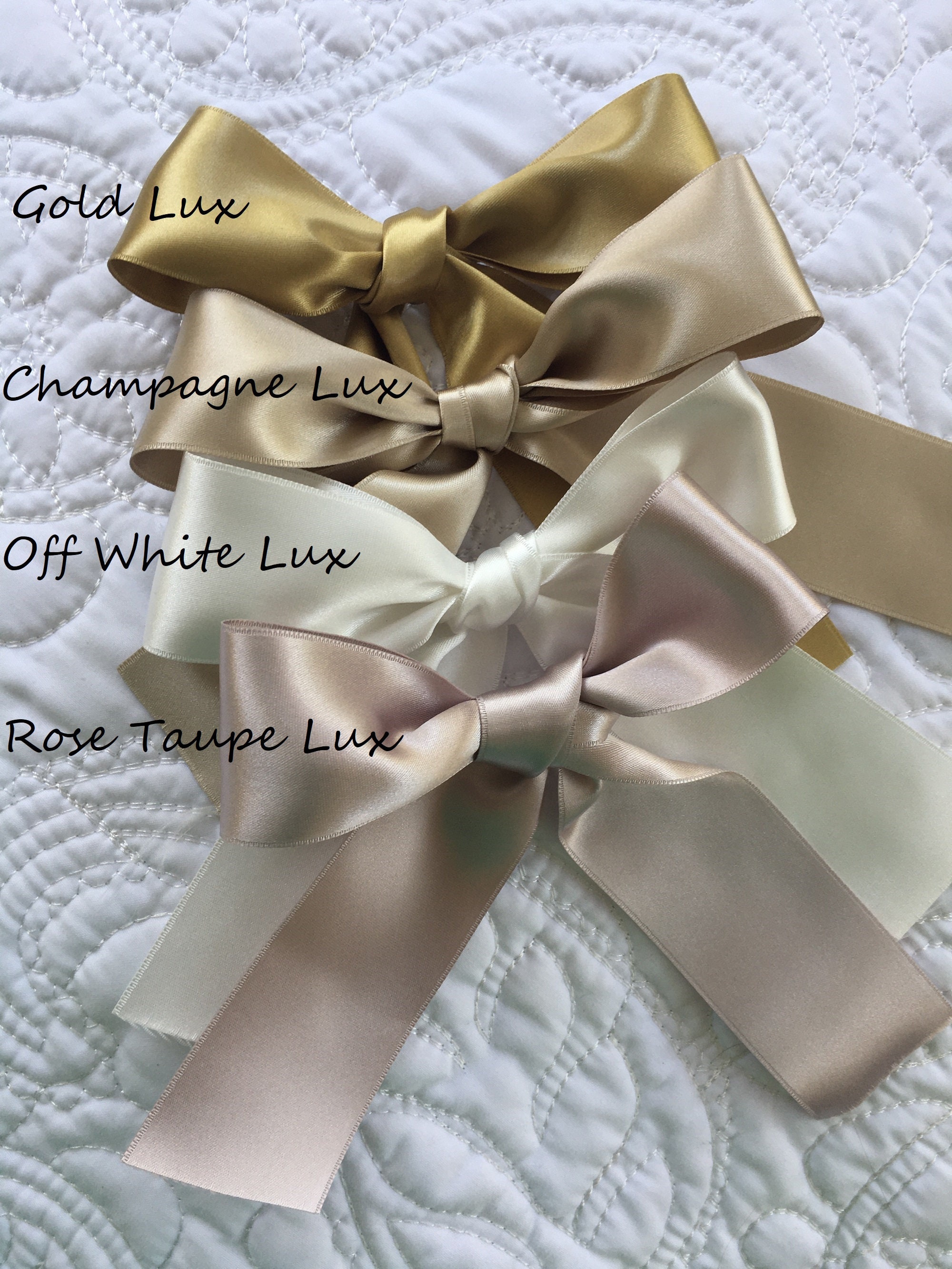 Champagne Ribbon Double Sided High Quality Satin Weddings, Invitations,  Sashes, DIY, Apparel, Headbands by the Yard 