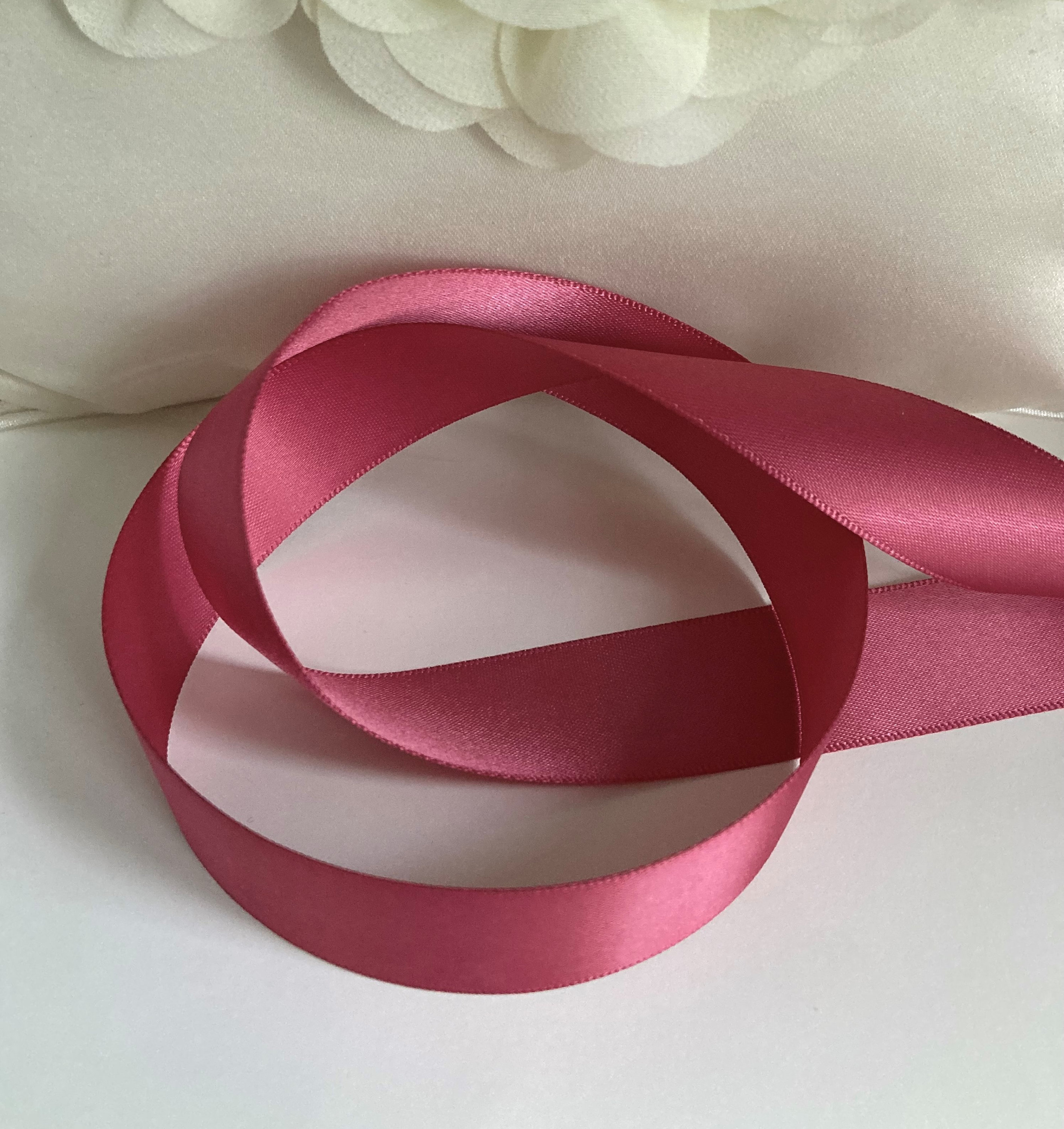 Zeyune 4 Rolls Burgundy Ribbon 96 Yards 2 Inches Wide Double Faced  Polyester Satin Ribbon Solid Satin Ribbon for Christmas Wedding Handmade  Bows and