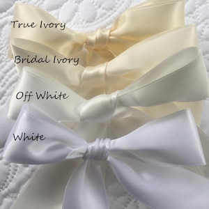 Ivory Satin Ribbon Wedding Ribbons Off white, Ivory, Cream Double Sided High Quality White Satin , Invitations, Sashes Crafts,  By the Yard