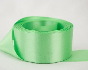 Mint Green Ribbon Double Sided satin ribbon High Quality Green Satin Ribbon  Green Weddings,  Sashes Crafts, Headbands  By the Yard