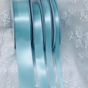 Light Blue Satin Ribbon Double Sided  Quality Satin for Weddings, Invitations, Sashes, Crafts, Apparel,  By the Yard
