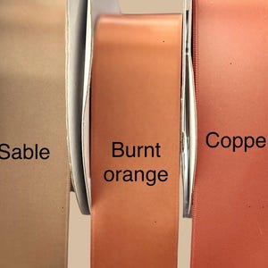 Copper and Burnt Orange Satin Ribbon Double Sided Orange Ribbon Quality Satin, Invitations, Sashes, By the Yard Fall colors