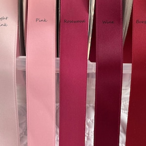 Pink Satin, Wine, Burgundy, Satin Ribbon Double Sided Luxurious Quality Satin for Weddings, Invitations, Sashes, Crafts, By the Yard