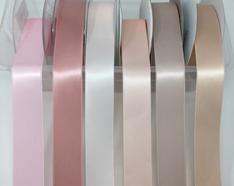 Blush Satin Ribbon Double Sided Blushes Wedding Colors High Quality Satin By the Yard Weddings Invitations Sashes Crafts Headbands