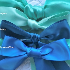 Sarcelle vert bleu turquoise, ruban de satin Aqua Double Face Satin de qualité pour mariages, invitations, ceintures, artisanat, vêtements, par verge