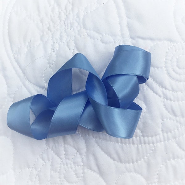 Cornflower Blue Satin Ribbon Double Sided Luxurious Quality Satin for Weddings, Invitations, Sashes, Crafts, Apparel, Headbands  By the Yard