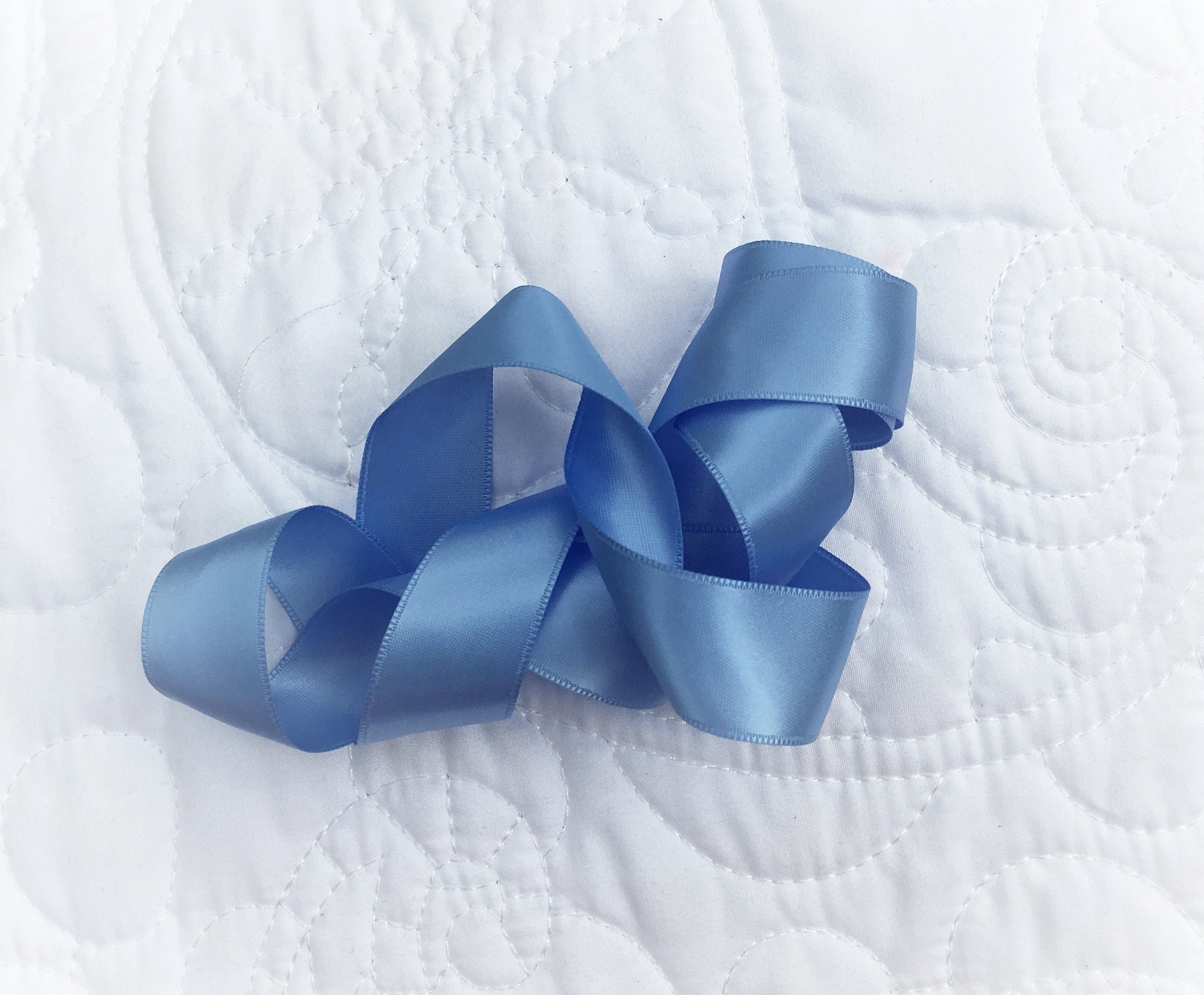Cornflower Blue Satin Ribbon Double Sided Luxurious Quality Etsy