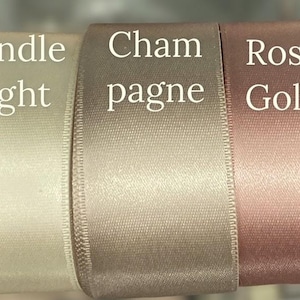 Champagne Ribbon Double Sided High Quality Satin Weddings, Invitations, Sashes, DIY, Apparel, Headbands  By the Yard