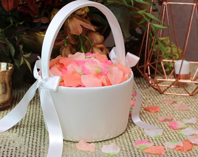 Extra Large Flower Girl Basket DIY Large Holds Lots of Petals Offwhite