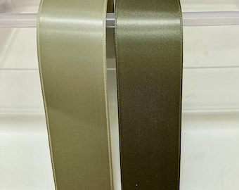 Sage Green Ribbon Double Sided satin ribbon Quality Green Satin Ribbon Hair ribbon Green Weddings,  Sashes Crafts,  Ribbon By the Yard