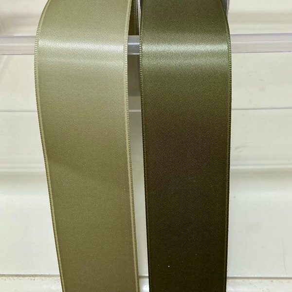 Sage Green Ribbon Double Sided satin ribbon Quality Green Satin Ribbon Hair ribbon Green Weddings,  Sashes Crafts,  Ribbon By the Yard