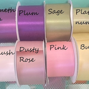 Satin Ribbon Clearance sale on wide ribbons Blush ribbon Pink Ribbon Double sided satin ribbon