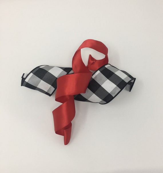 Whaline Weihnachts-Büffelkaroband Mit Drahtrand, 2 Rollen à 9,1 M, 6,3 Cm Breit, Weiß-schwarz Kariert – Für Geschenke, Kränze & DIY-Deko