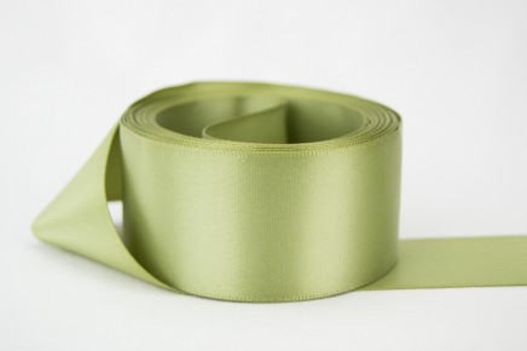 Sage Green Ribbon Double Sided Satin Ribbon Quality Green Etsy