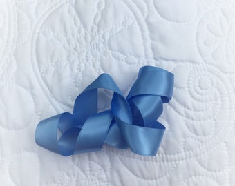 Cornflower Lux Satin Ribbon Double Sided Luxurious Quality Satin Cornflower Blue Wedding Weddings, Invitations, Sashes, Crafts,  By the Yard