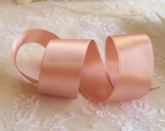 Satin Ribbon Double Sided Luxurious Satin Rose Gold or Dusty Rose Ribbon Wedding, Invitations, Sashes, Crafts, Pink Ribbon By the Yard