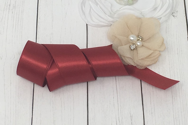 Deep Red Burgundy Satin Ribbon Valentine Double Sided High | Etsy