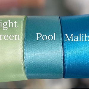 Malibu Blau Satinband Luxuriöse Qualität Satin Butterweiches Blaues Band Hochzeiten, Einladungen, Schärpen, Kunsthandwerk, Massenlager Doppelseitig