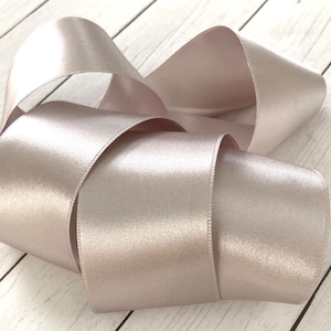 Ruban de satin rose taupe double face en satin de haute qualité de 1,5 po. Mariages, faire-part, travaux manuels avec écharpe, vêtements, bandeaux par mètre