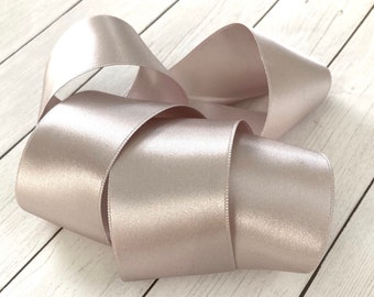 Rose Taupe Satin Ribbon Double Sided 1.5&quot; High Quality Satin Weddings, Invitations, Sashes Crafts, Apparel, Headbands  By the Yard