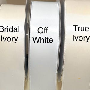 Double Sided Satin Ribbon, Bridal Ivory, Off White, Crafting By Yard