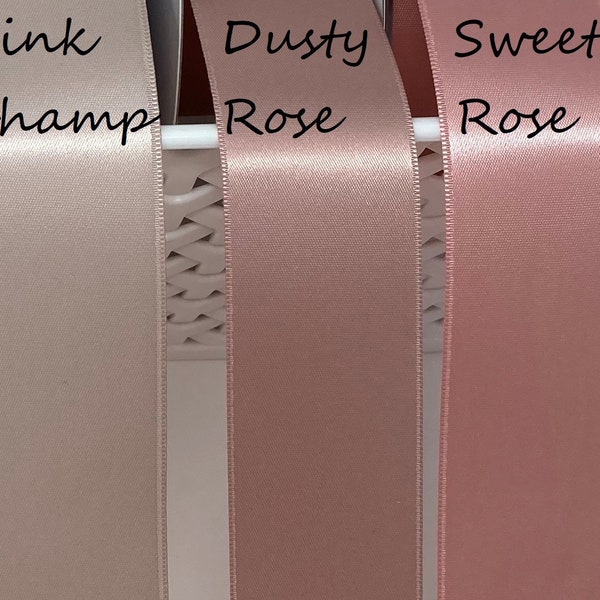 Dusty Rose Satin Ribbon Dusty Rose Wedding Colors Double Sided Ribbon High Quality Satin By the Yard Weddings, Invitations, Sashes Crafts