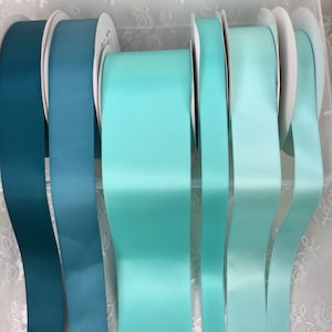 Turquoise Or Light Teal Satin Ribbon Pin-Turquoise Or Light