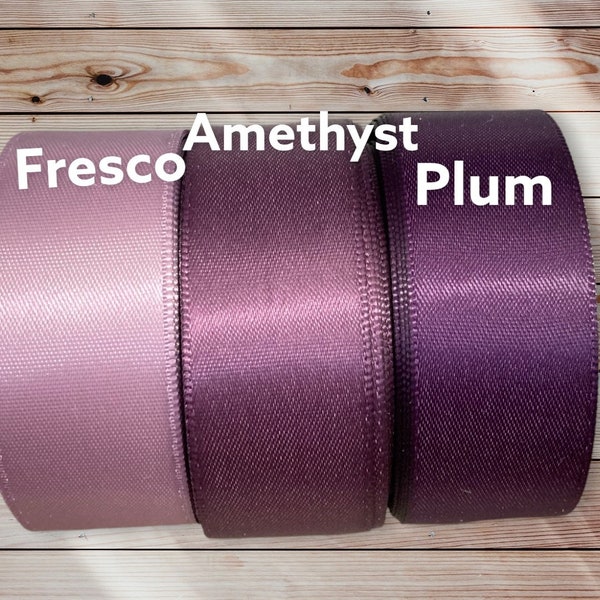 Purple Satin Ribbon  Double Sided High Quality  Plum Satin By the Yard Weddings, Invitations, Sashes Crafts, Apparel, Headbands