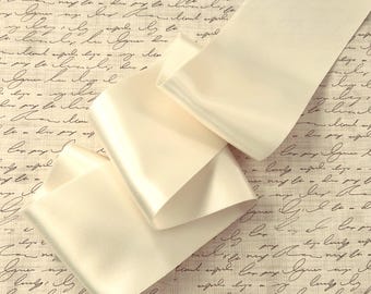 Candlelight Satin Ribbon, Bridal Quality Buttery Soft, Double Sided, Wedding Ribbon