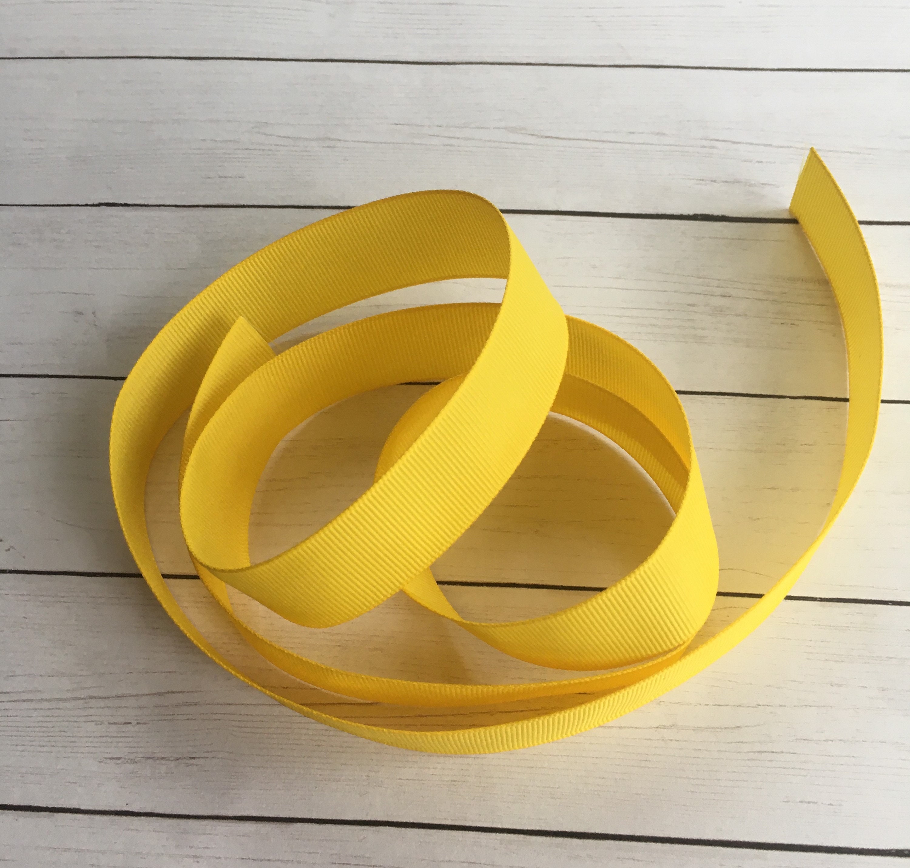 Yellow Grosgrain Ribbon by the Yard for Crafts Apparel Cheer Etsy