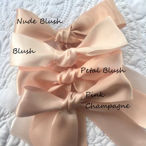 Blütenblatt Blush Satin Band doppelseitig 5/8 , 7/8 , 1,5 , 2.25 , Qualitäts Satin Massenware Hochzeiten, Einladungen, Schärpen, Blumensträuße, Kleidung