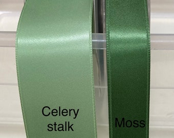 Celery Green Ribbon doppelseitig Satinband Hochwertiges Hellgrünes Satinband Weihnachten Grün Hochzeiten, Schärpen, Massenware