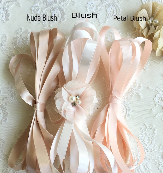 blush colored satin ribbon