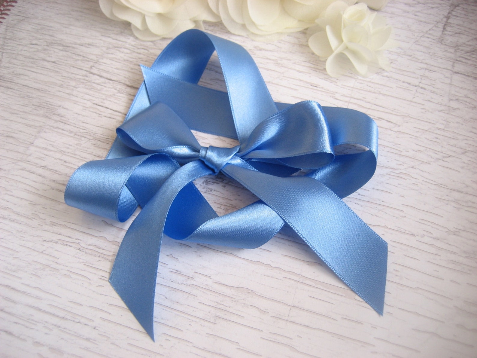 Cornflower Blue Satin Ribbon Double Sided Luxurious Quality Etsy