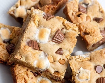 Peanut Butter Cup S'mores Cookie Bars Recipe (Printable PDF)