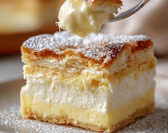 Polish Vanilla Custard Cream Squares Karpatka (Printable PDF)