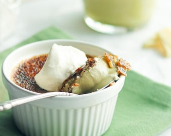 White Chocolate Matcha Crème Brûlée Recipe Card | French Dessert Printable (Instant Download PDF)