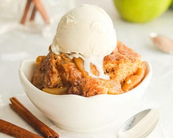 Pear Snickerdoodle Cobbler Recipe Card Printable PDF | Fall Dessert Recipe
