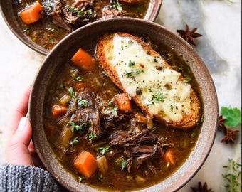 French Onion Beef Short Rib Soup Recipe (Printable PDF)