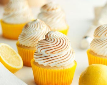 Lemon Meringue Cupcakes Recipe Card Printable PDF | Cupcake Baking Card