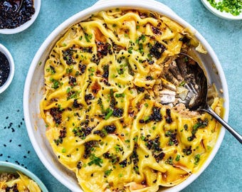 Dumpling Lasagna Recipe Card Printable PDF | Viral TikTok Bake Recipe | Asian Comfort Food