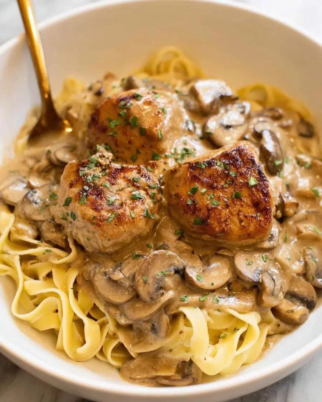 Creamy Chicken Stroganoff Recipe Card | Mushroom Pasta Dinner (digital ...